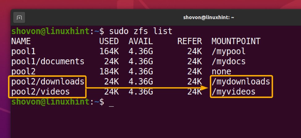 Mounting zfs array at boot and /etc/fstab?