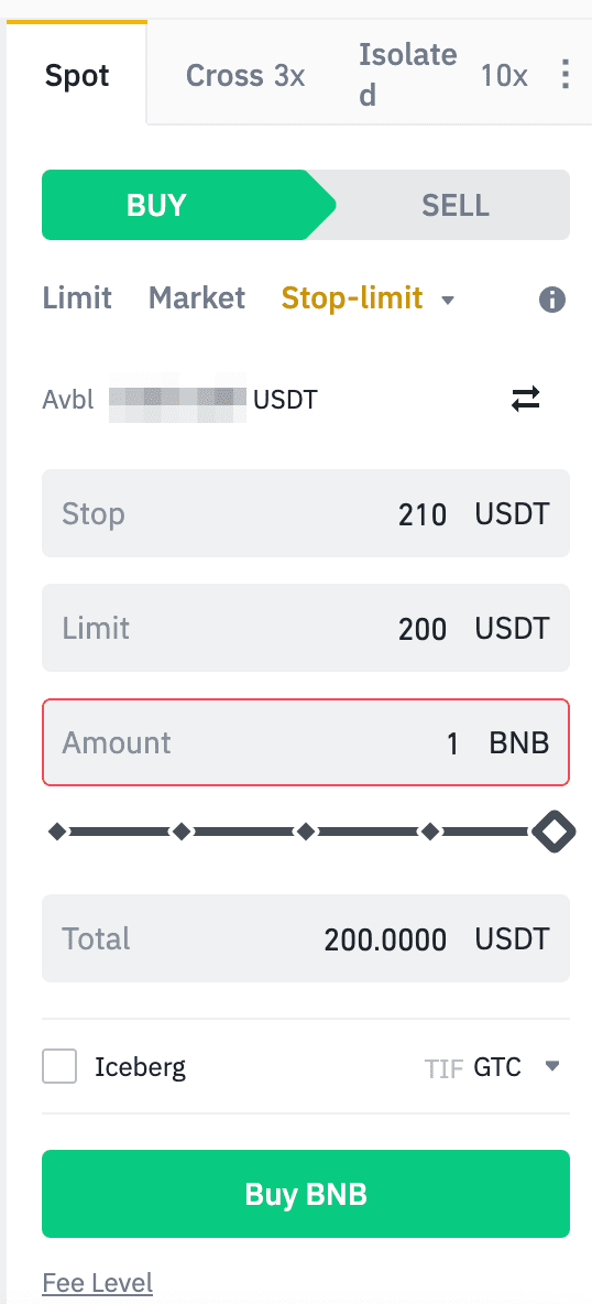 Binance Stop Loss Order