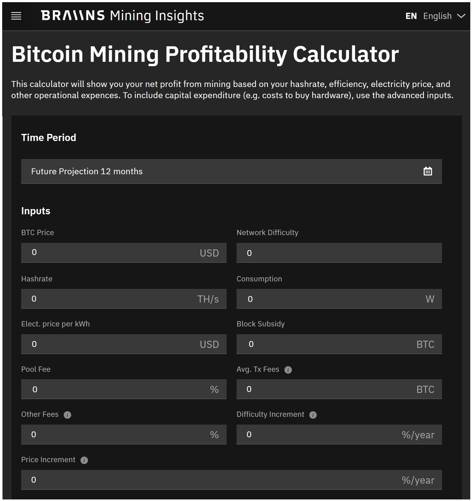 Bitcoin Mining Calculator