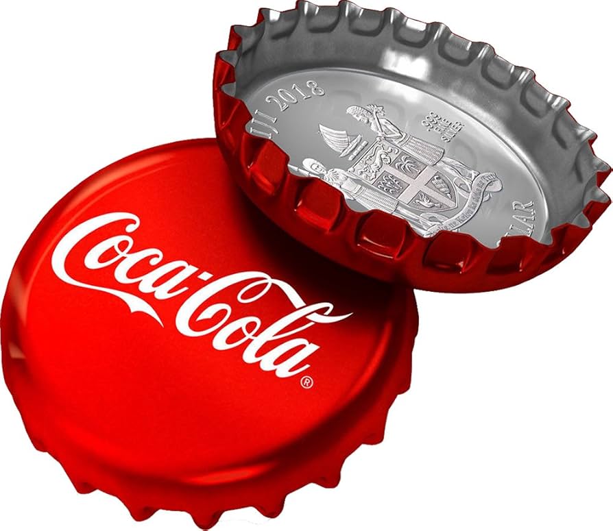 1oz $2 Fiji Coca Cola Bottle Cap Silver Coin | European Mint