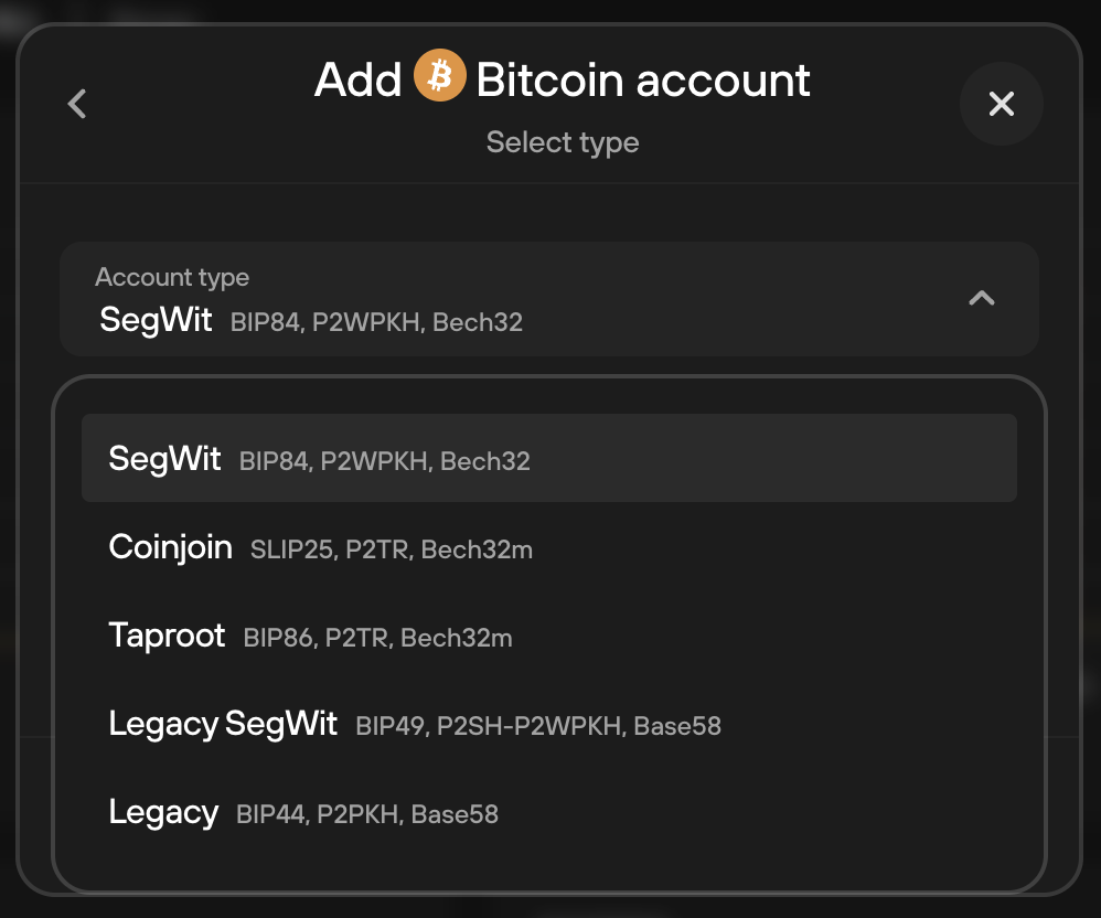 Different types of Bitcoin wallets: Legacy vs Segwit wallets