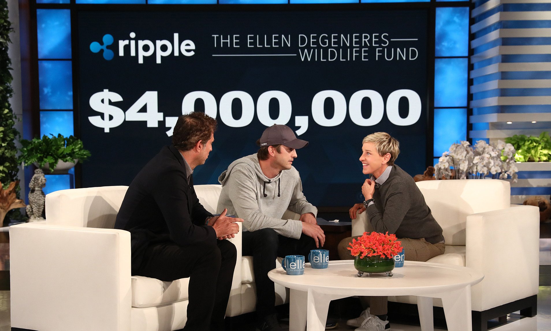 Ashton Kutcher stuns Ellen DeGeneres with $4 million Ripple donation - MarketWatch