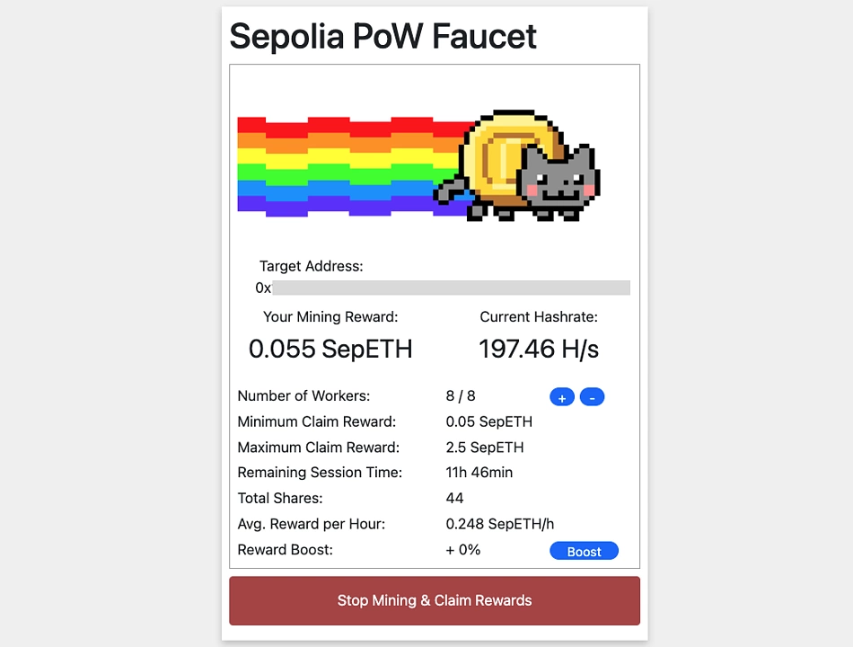 Sepolia PoW Faucet