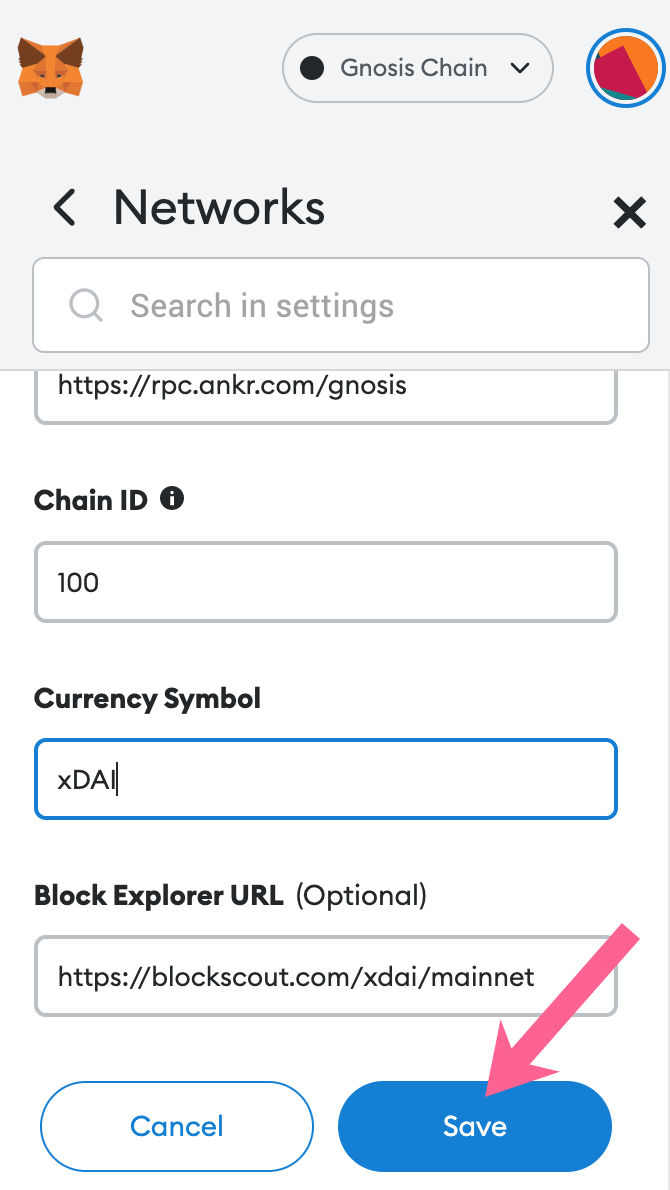 Add Gnosis Chain formerly xDai(Gnosis) to MetaMask | CoinCarp