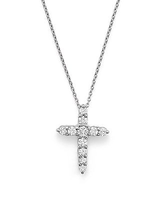 Baby Diamond Cross Necklace - Roberto Coin | Schwanke-Kasten Jeweler - Schwanke-Kasten Jewelers