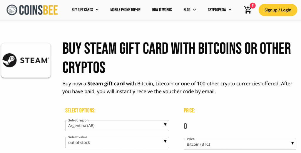 Sell Steam Gift Card for Bitcoin