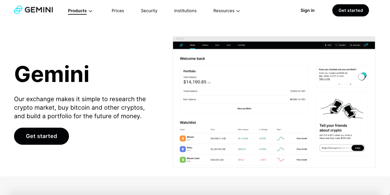 Gemini Crypto Prices, Trade Volume, Spot & Trading Pairs