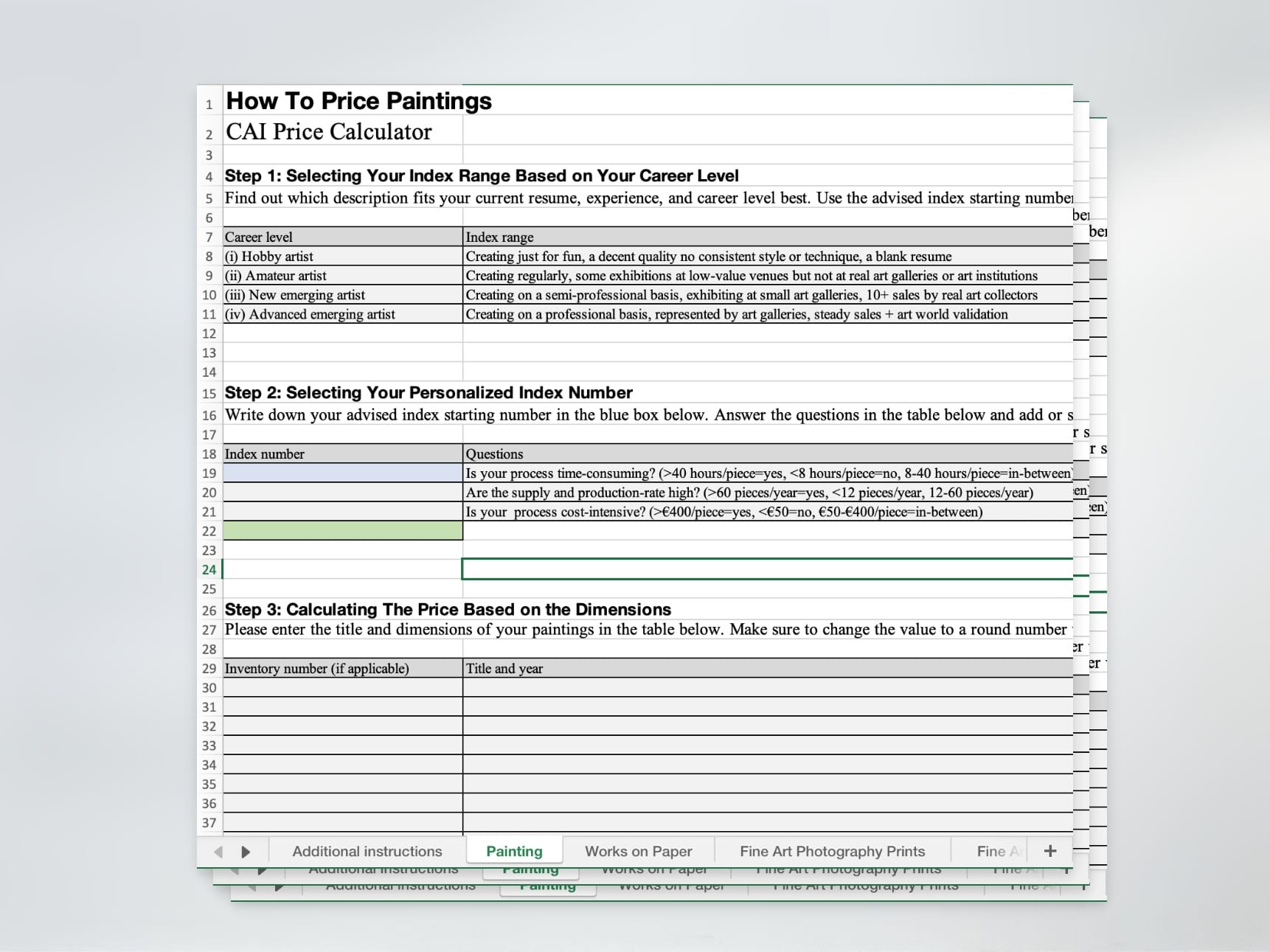 Modern Art Pricing Calculator Online - Painting Fox