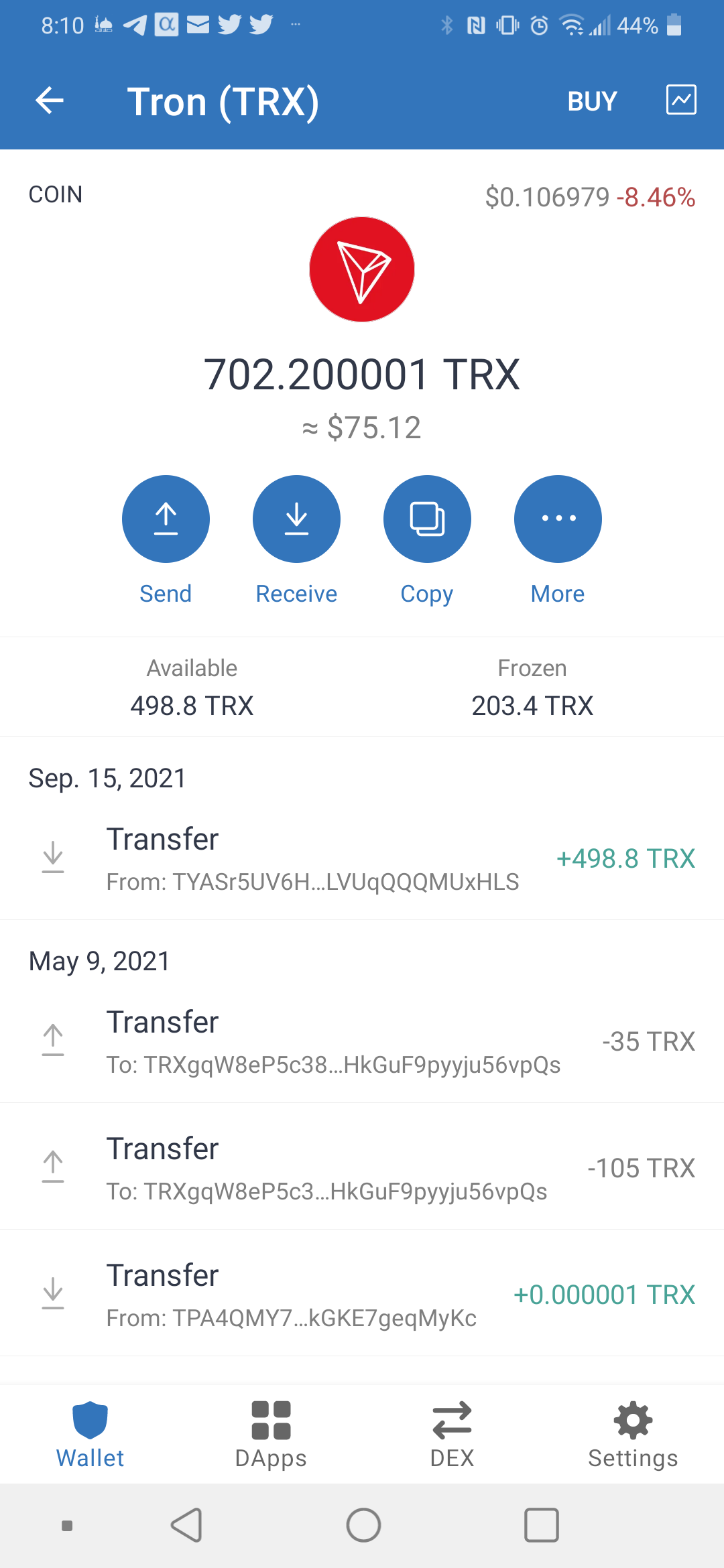 TRON (TRX) Wallet, App for iOS and Android