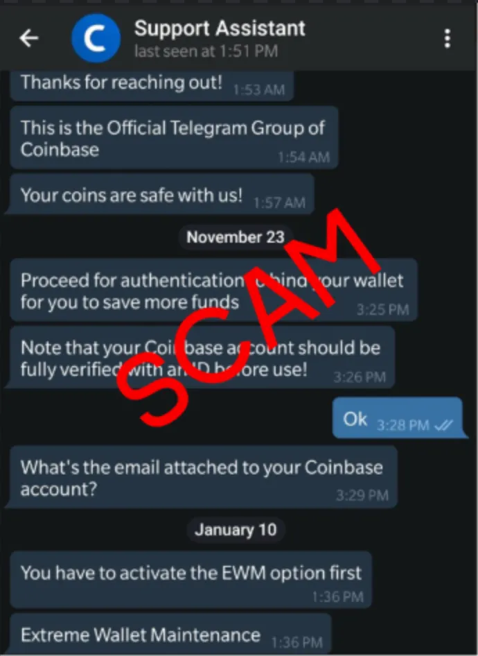 These crypto scams that are most commonly found on Telegram.