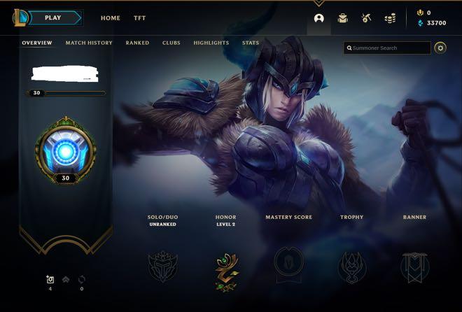 OCE League of Legends Account Level 30 Smurf