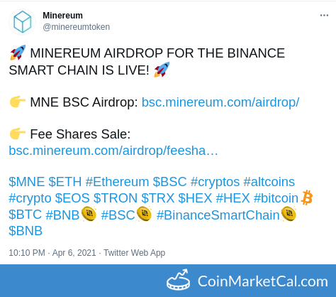 Minereum BSC - The first self-mining smart contract on the Binance Smart Chain