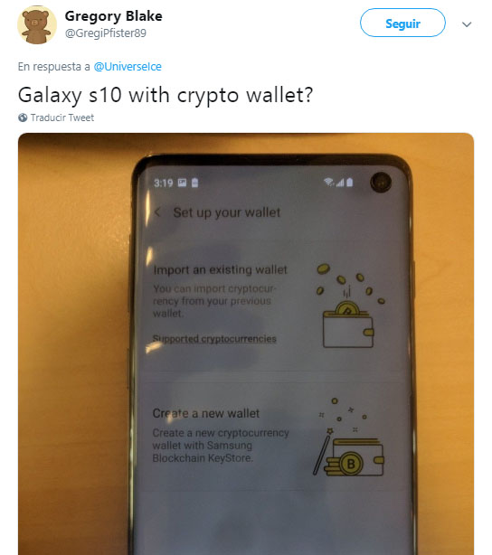 Samsung may offer a cold wallet for cryptocurrencies with the Galaxy S10