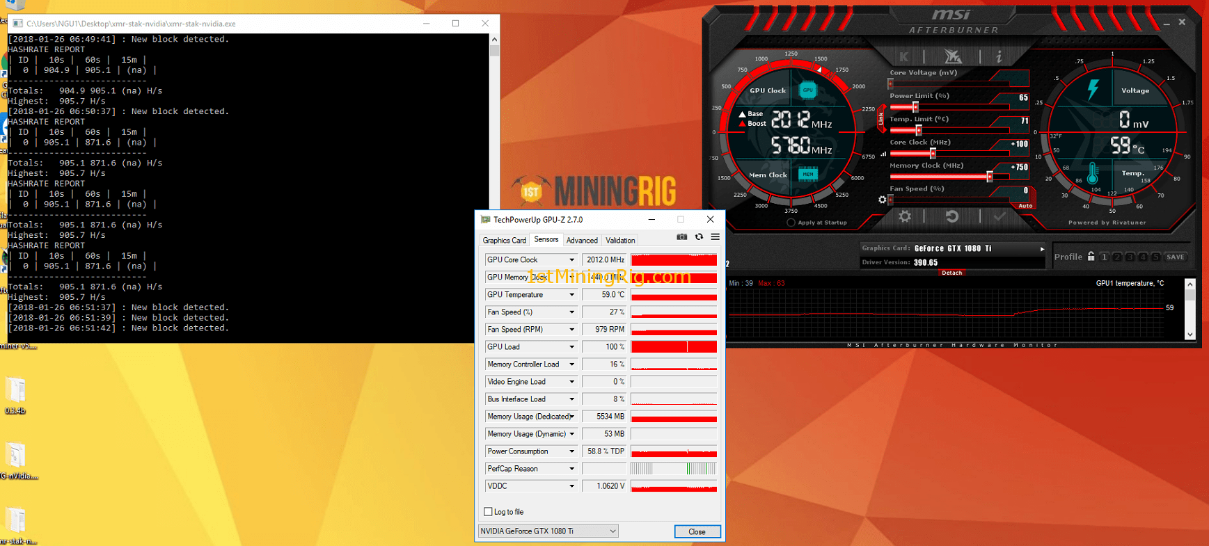 GTX Mining Settings