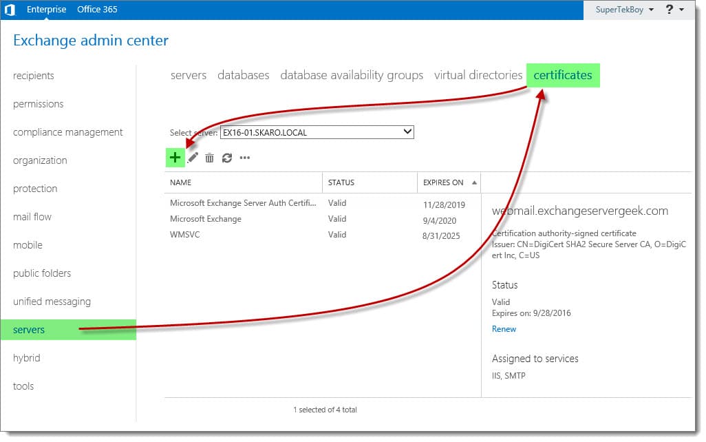 Renew Microsoft Exchange certificate - ALI TAJRAN