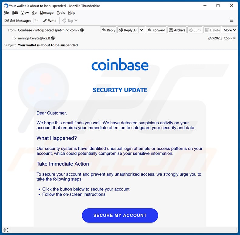 How To Recognize and Report Coinbase Scam Emails