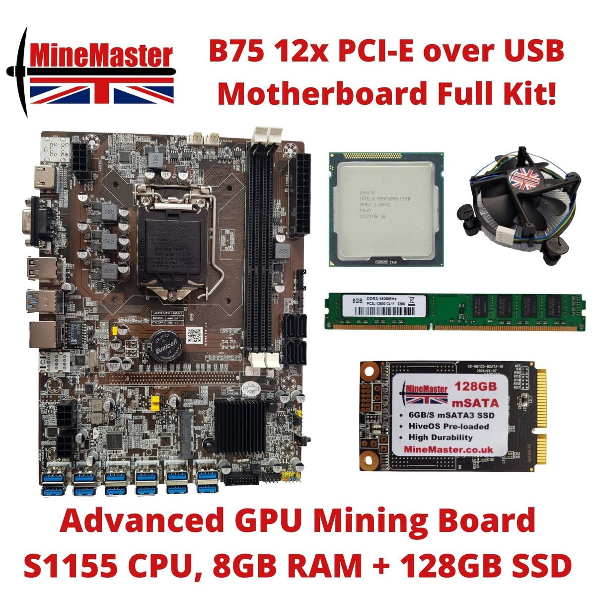 BBTC 8 x PCIe Over USB Mining Motherboard – hashrate