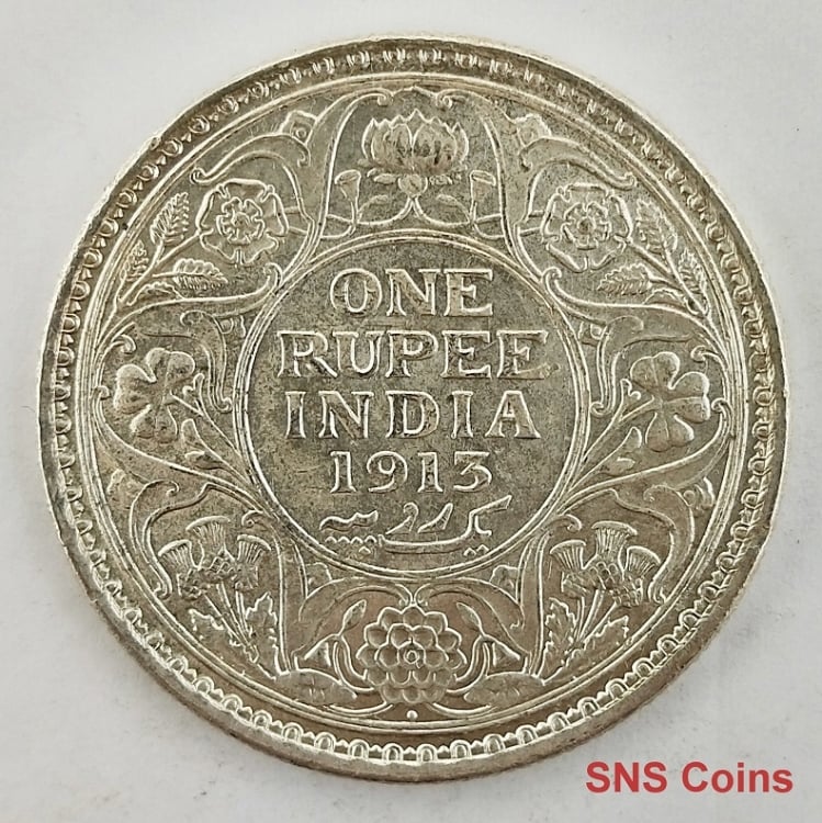 British India Coin GEORGE V-1 RUPEE (Used)(SILVER) - BidCurios