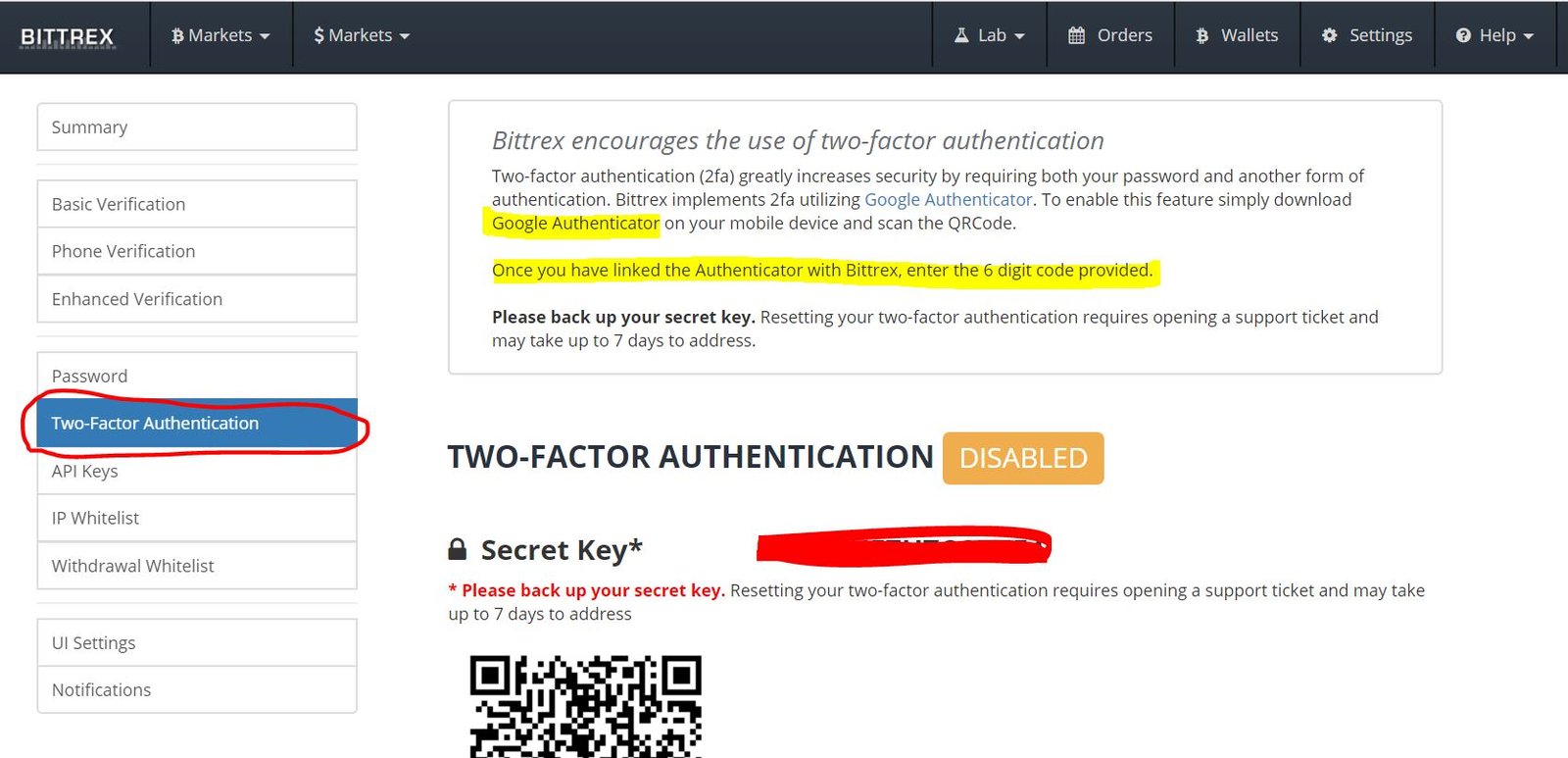 Bittrex Login Without Authenticator