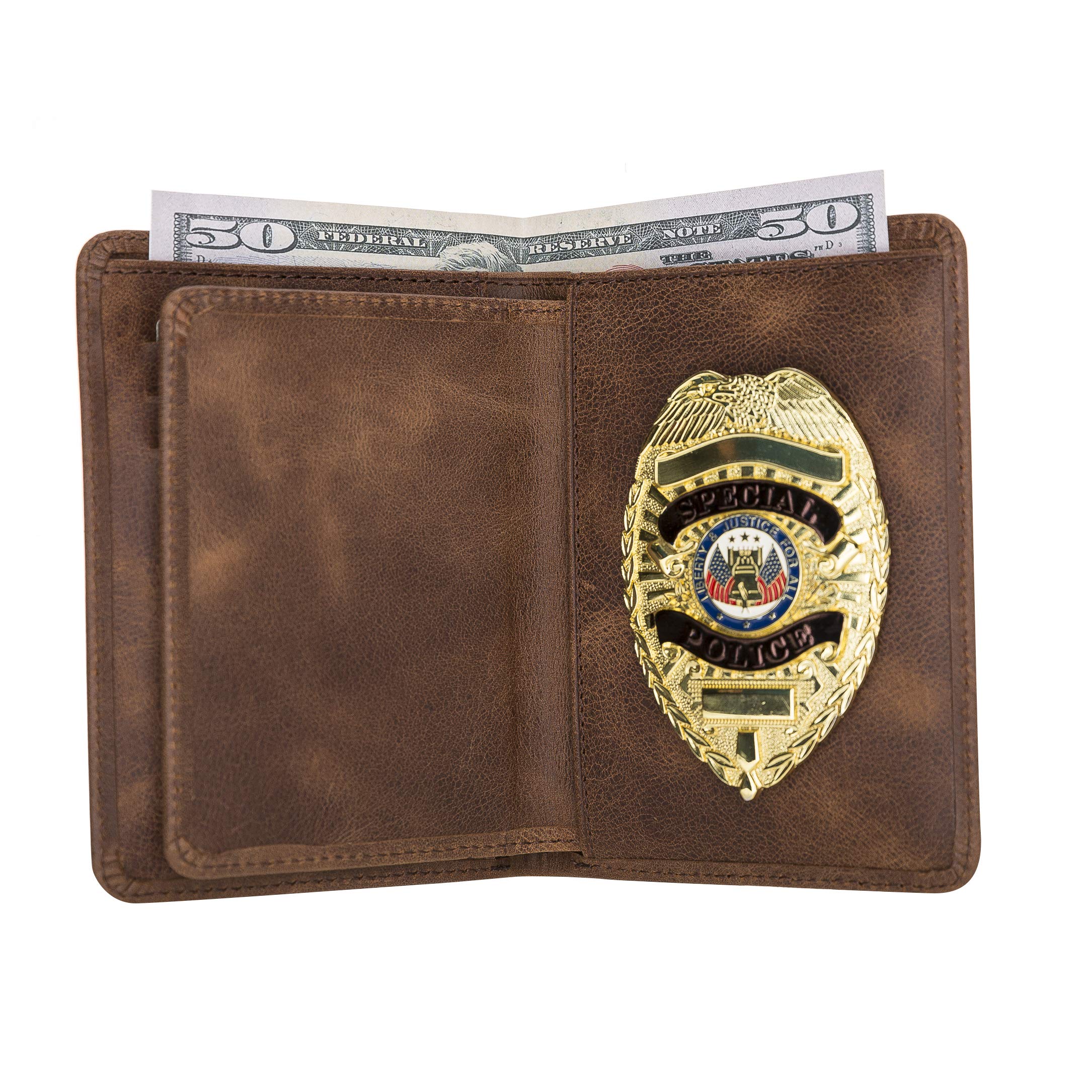 Perfect Fit Model Leather Recessed Badge Wallet - Custom Cutout