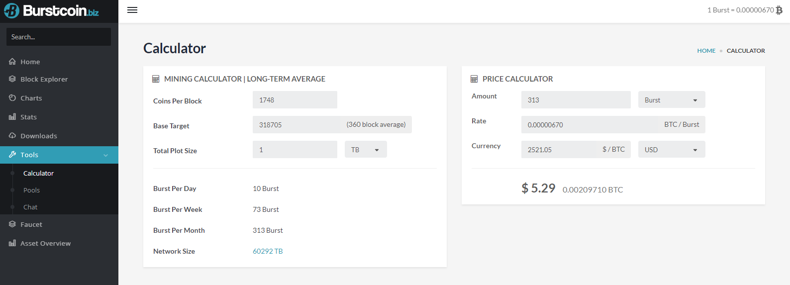 BurstCoin (BURST) Profit Calculator - CryptoGround