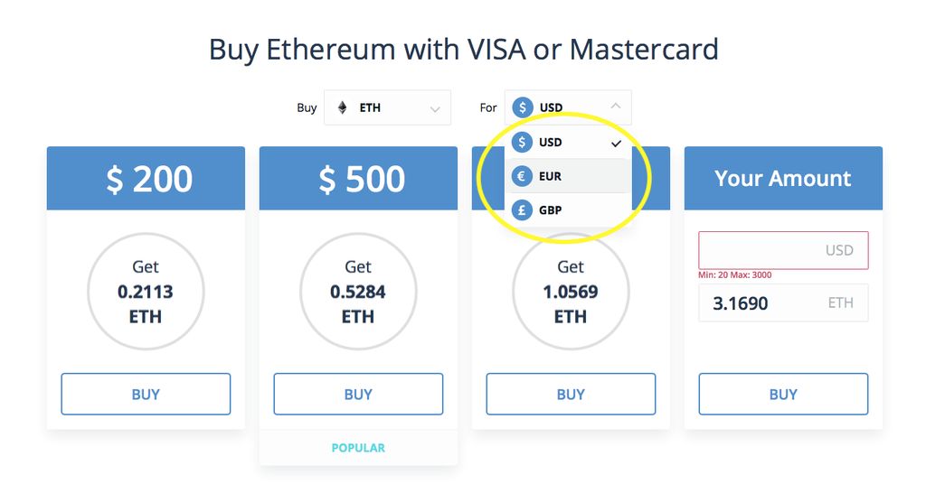 Buy Ethereum with Credit or Debit Card | Buy ETH Instantly