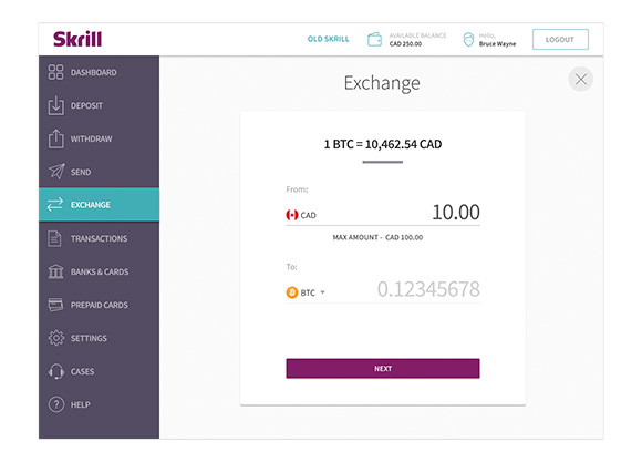 Buy Bitcoin using Skrill on Totalcoin