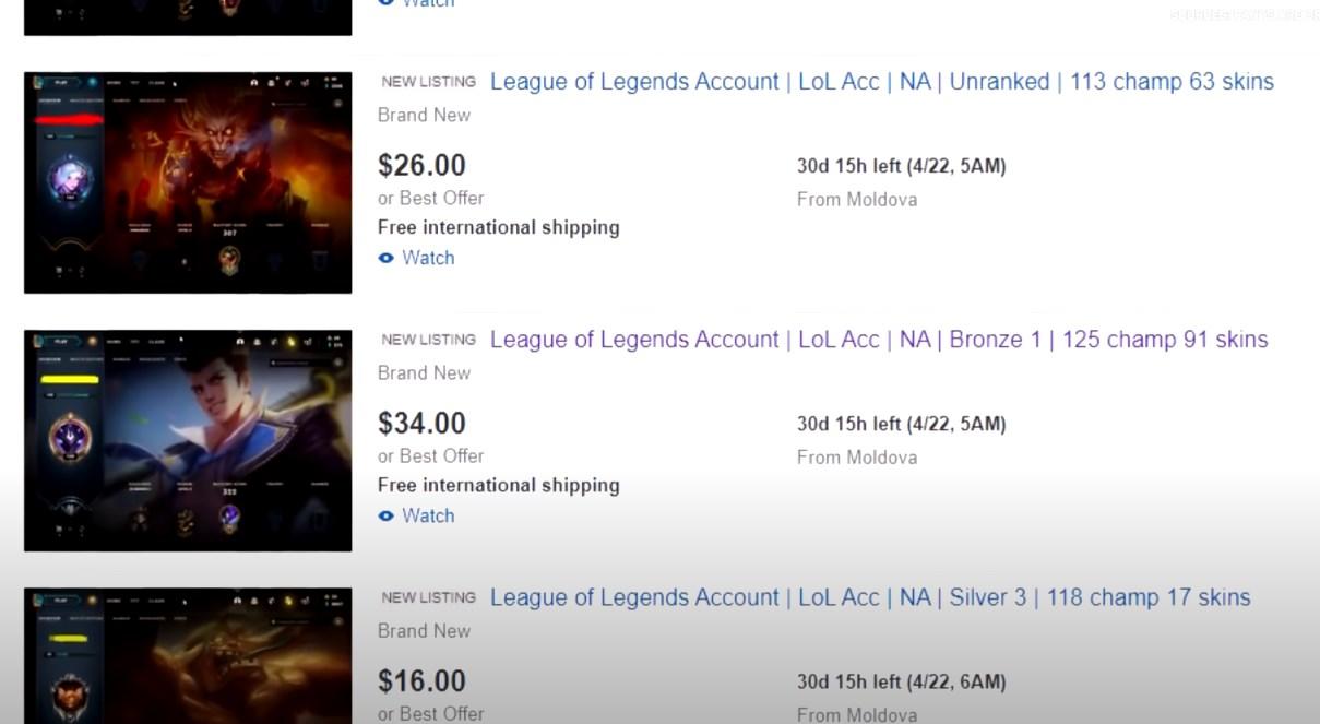 Buy League of Legends LoL Smurfs on Sale