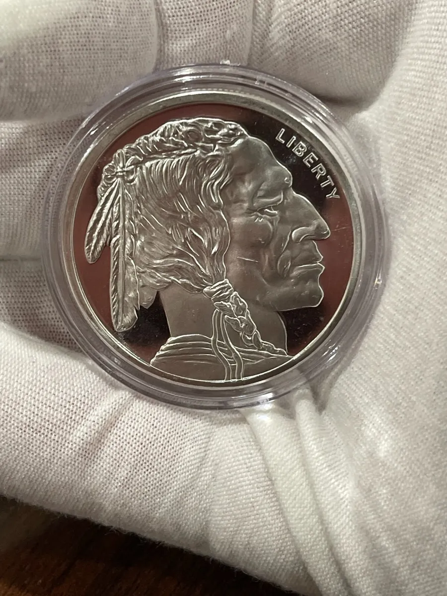 One Troy Ounce 1 oz Buffalo Indian Head Fine Pure Silver Coin. (T – Monaco Jewelers