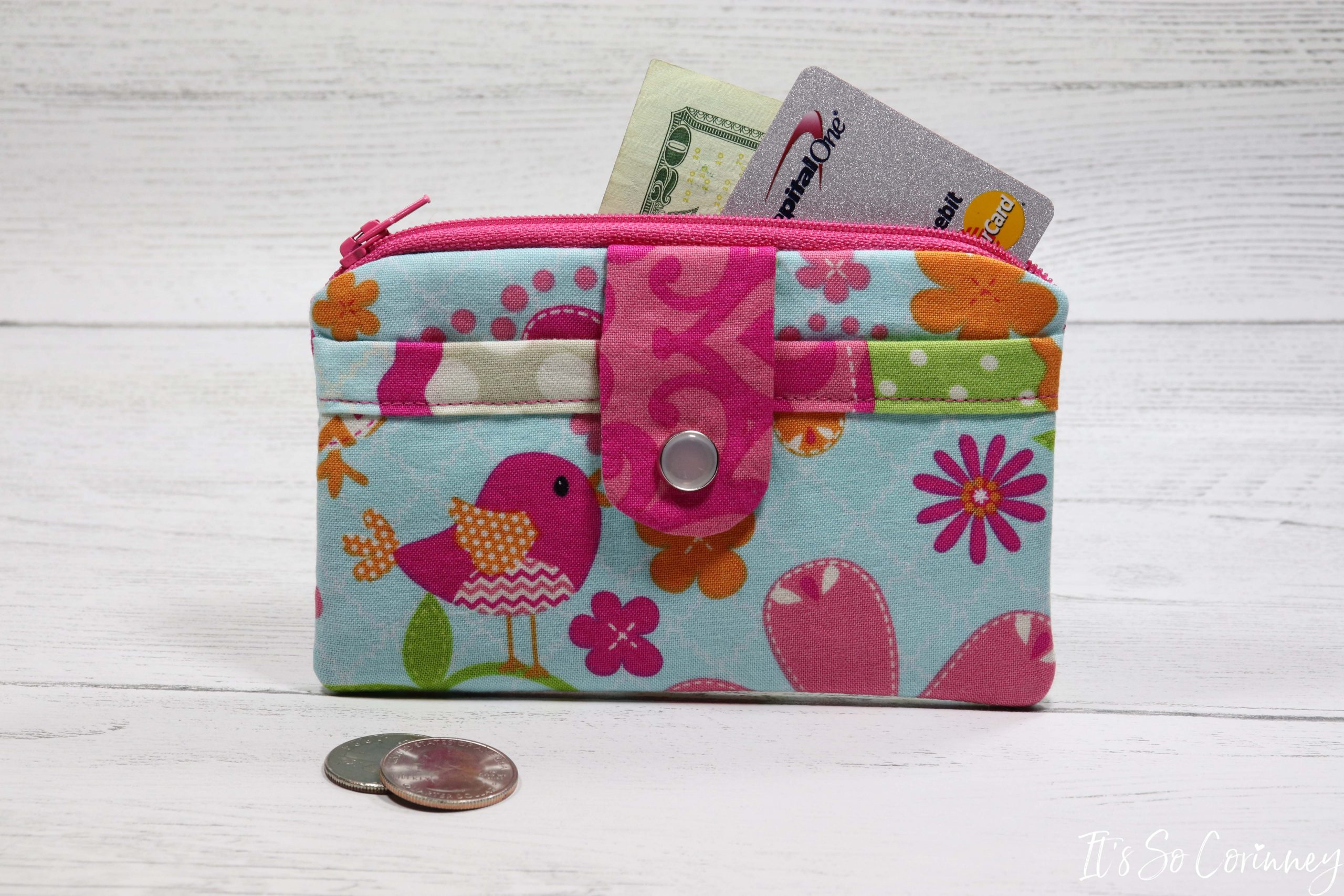 Easy Small Zipper Pouch Coin Purse Tutorial - JMB Handmade