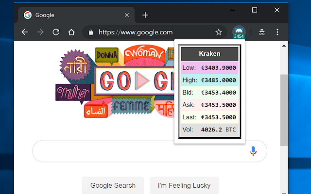 Real Time BitCoin Price Ticker for Google Chrome - Extension Download