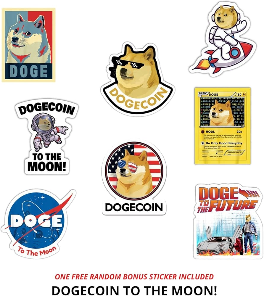 Dogecoin Sticker - 12 Pack - Sticker - Merchandise - coinmag.fun