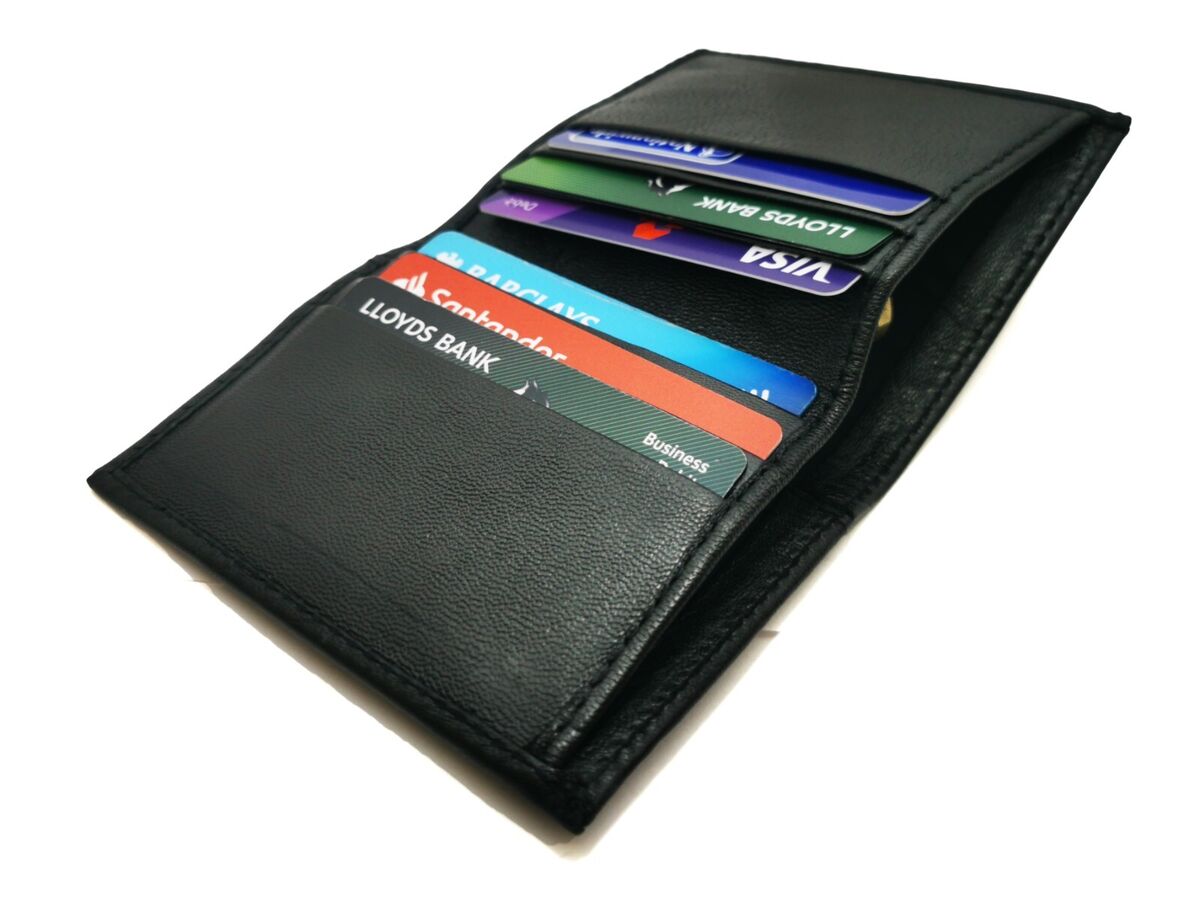 Slim Leather Card Case with ID Window