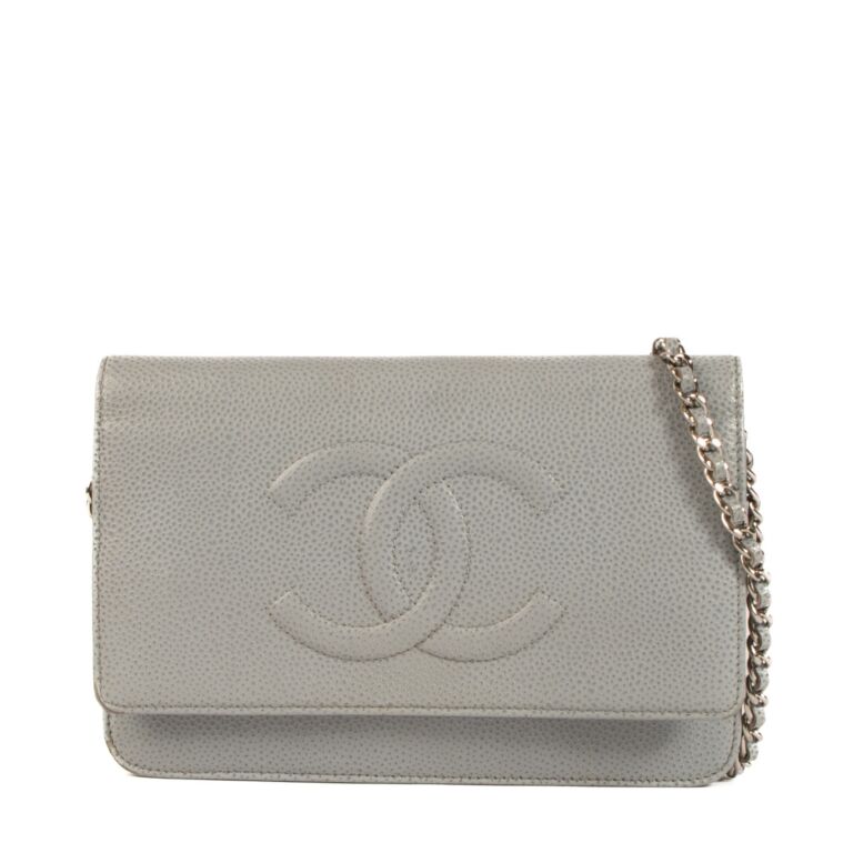 *HOT* Chanel Tiffany Blue Wallet on Chain Bag in Caviar with Champagne – Sellier