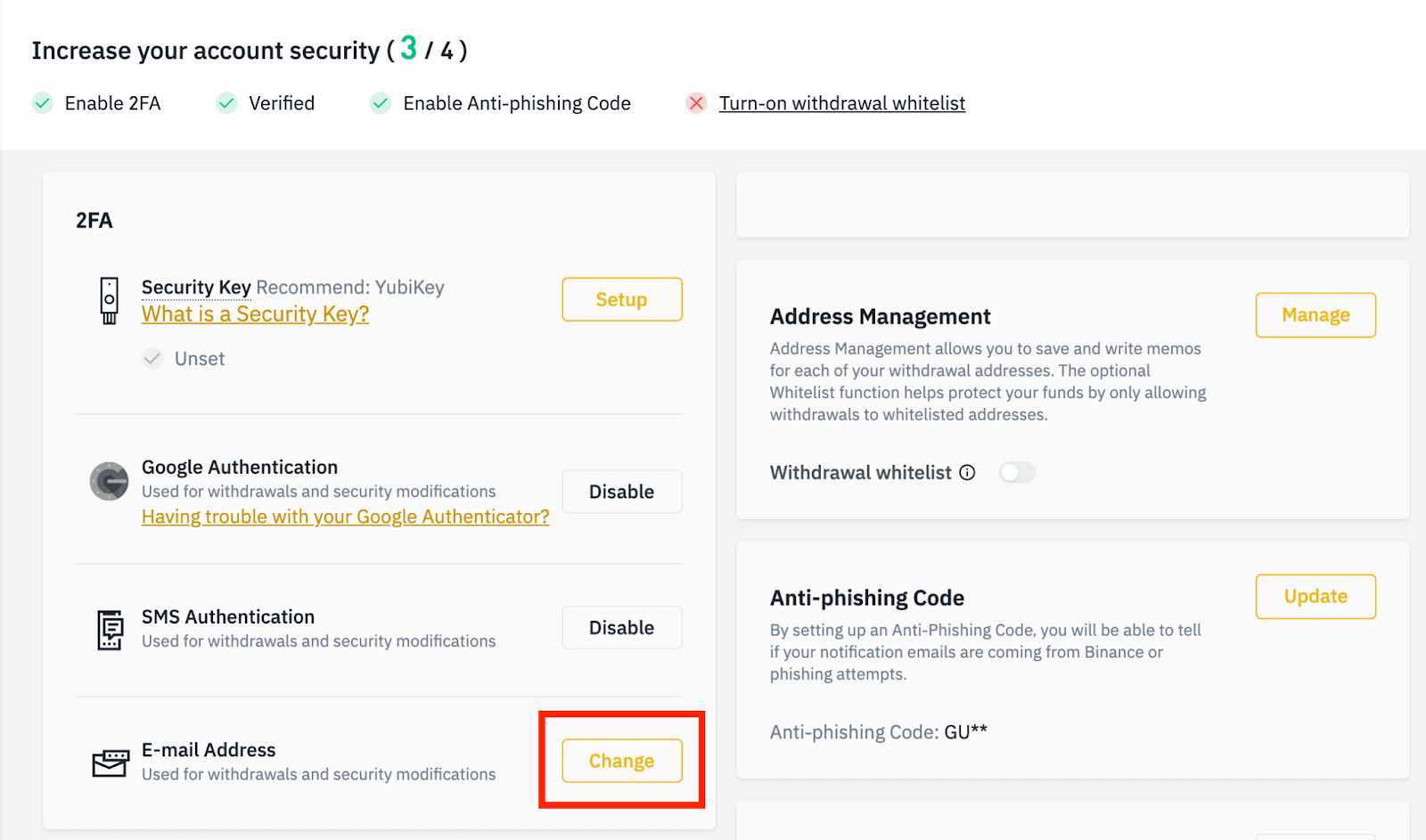 How to Change your Email Address in Binance