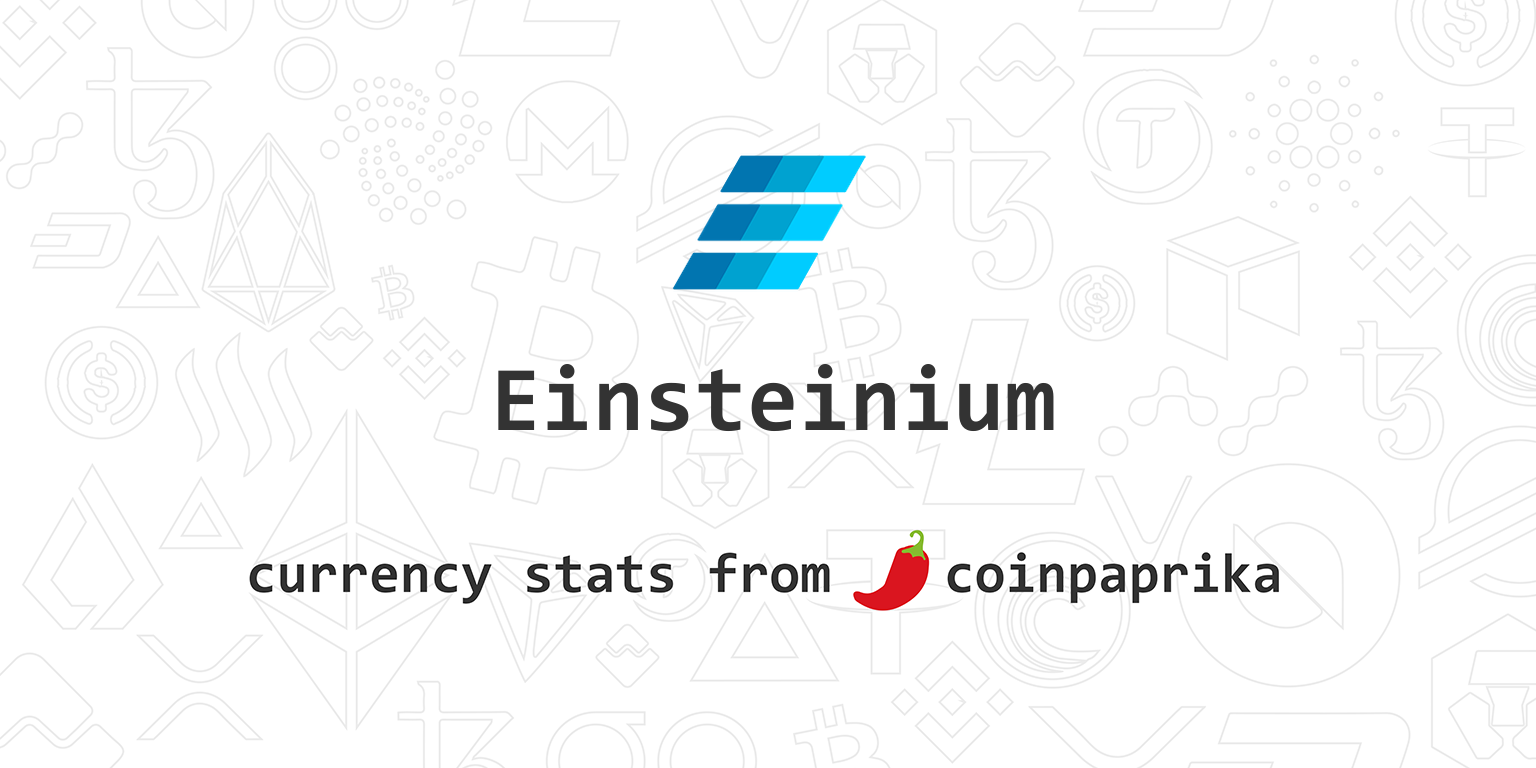 Einsteinium price today, EMC2 to USD live price, marketcap and chart | CoinMarketCap