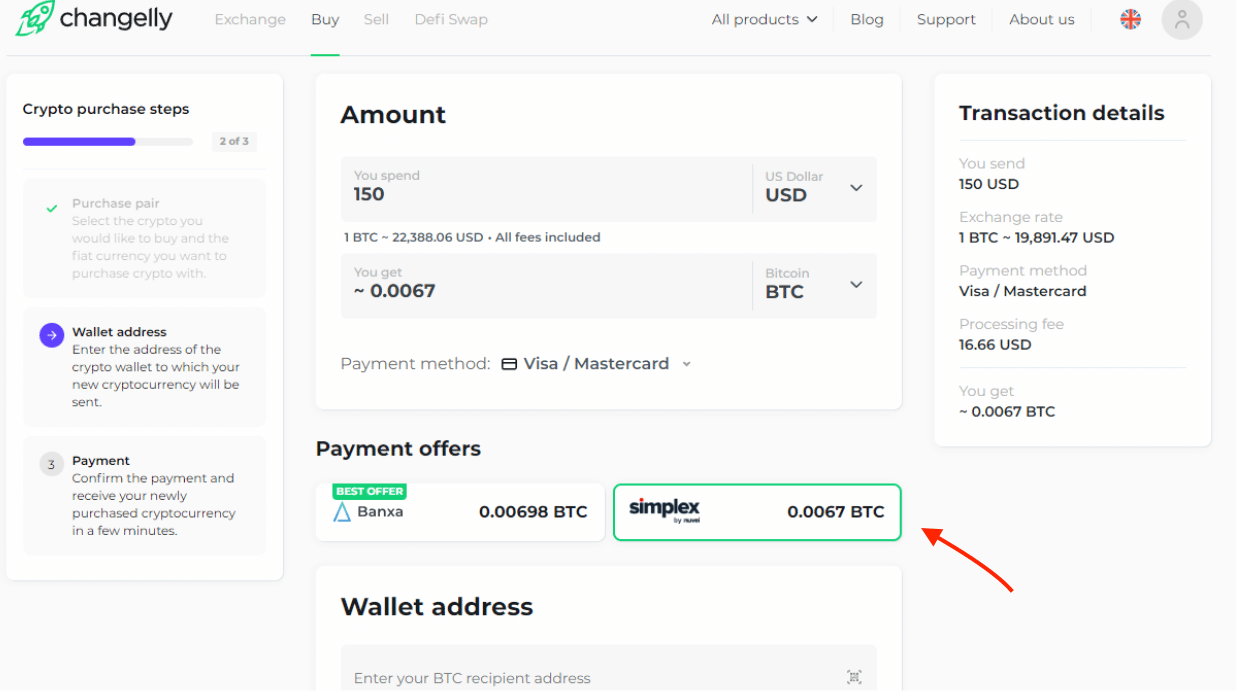 Buying Crypto with the Lowest Fees Utilizing Simplex On 2local Exchange