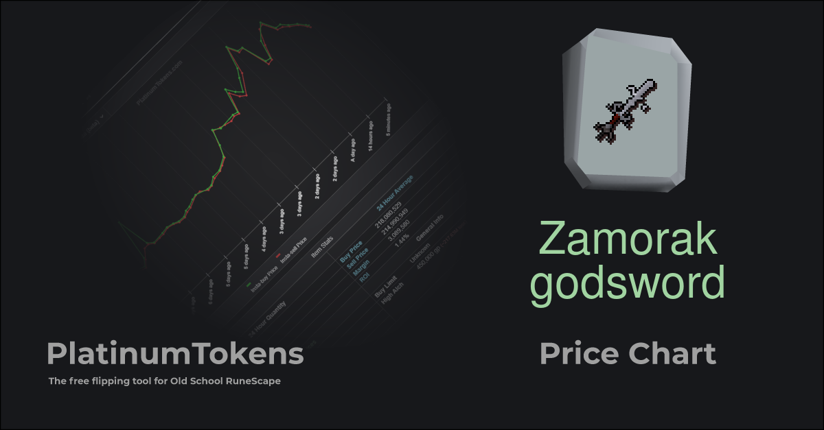 Zamorak godsword - Platinum Tokens