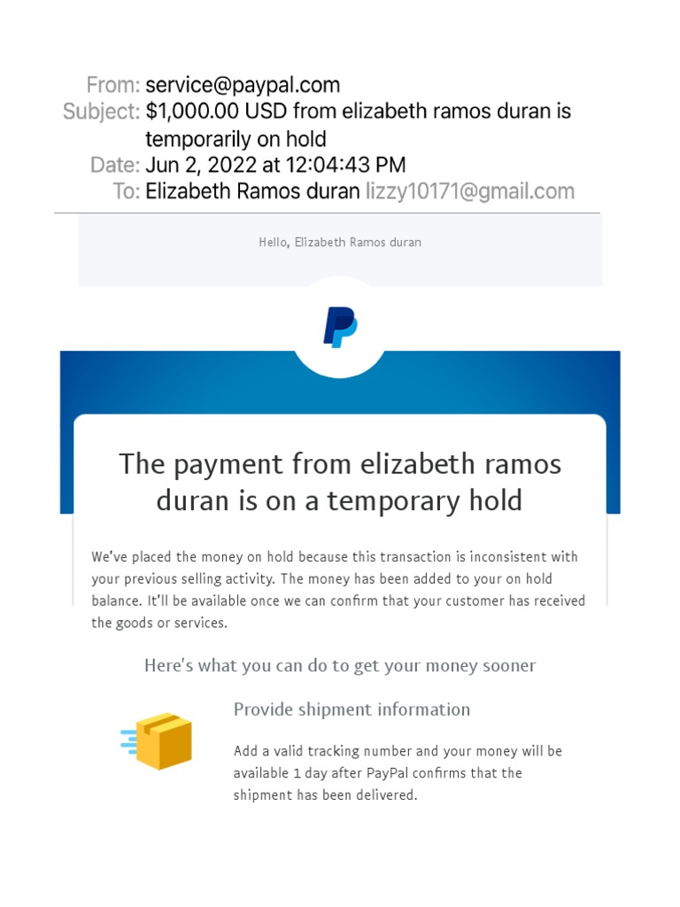 How can I release my payment(s) on hold? | PayPal SM