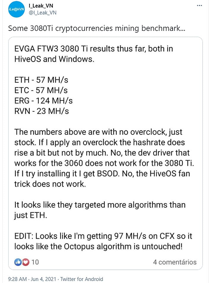 Mining with NVIDIA GeForce RTX Ti - BetterHash Calculator