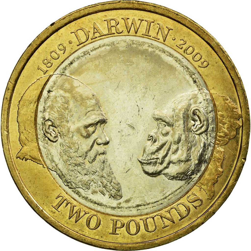 2 Pounds - Elizabeth II (Charles Darwin; Silver Proof) - United Kingdom – Numista