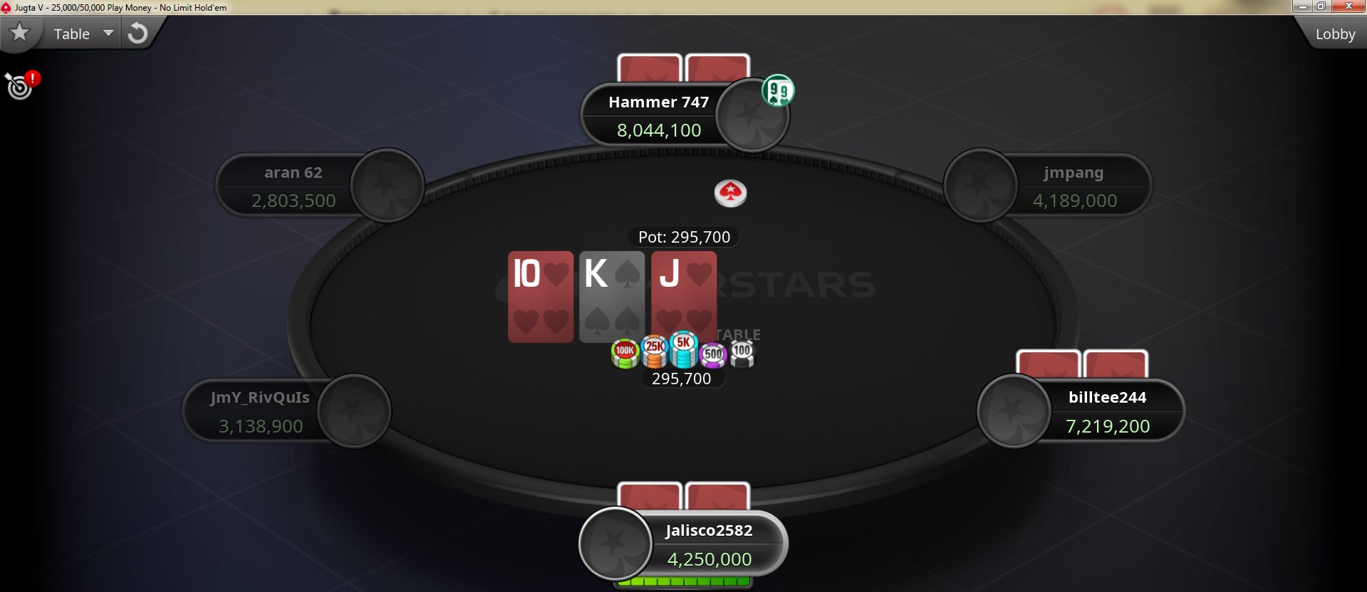 View topic - PokerStars play money cash home game - hand not observed | PokerTracker