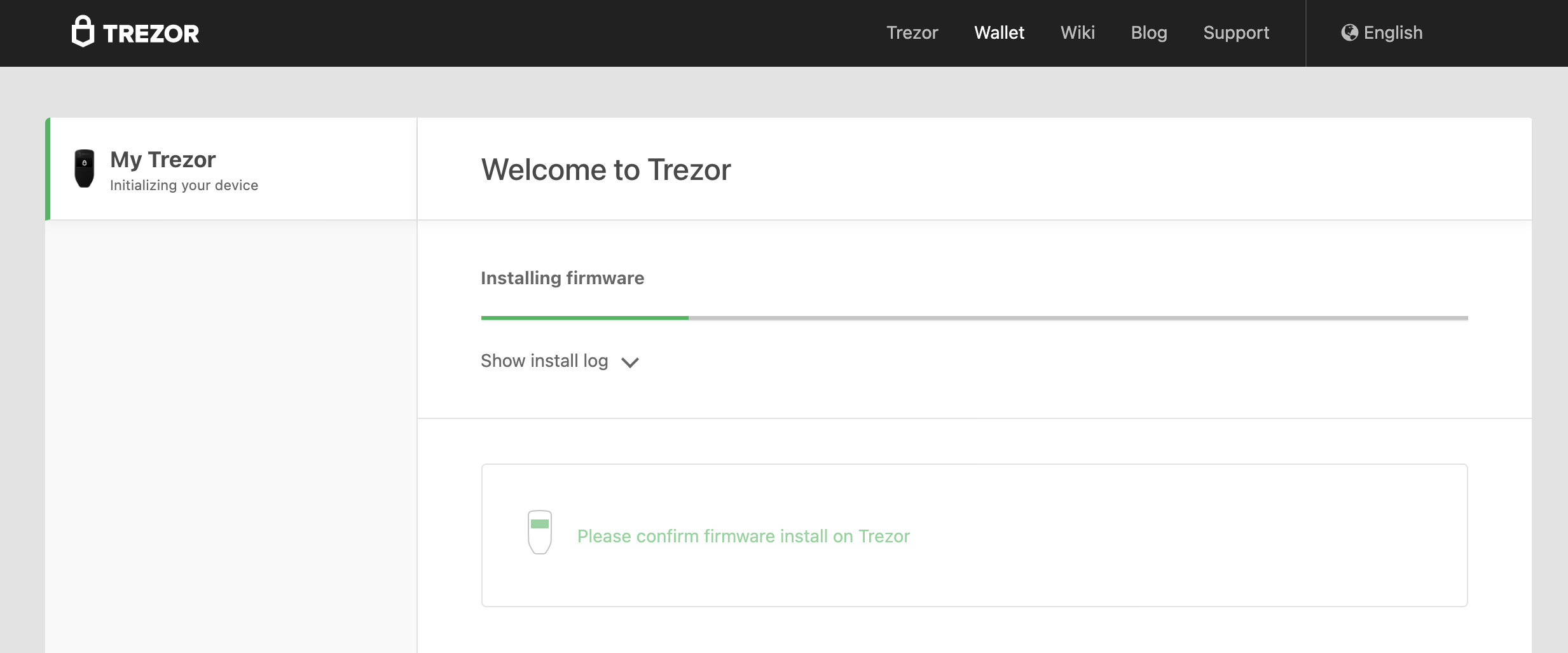 How do I perform a firmware update on my Trezor device?