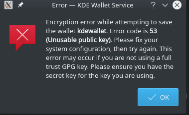 KDE wallet and gpg key