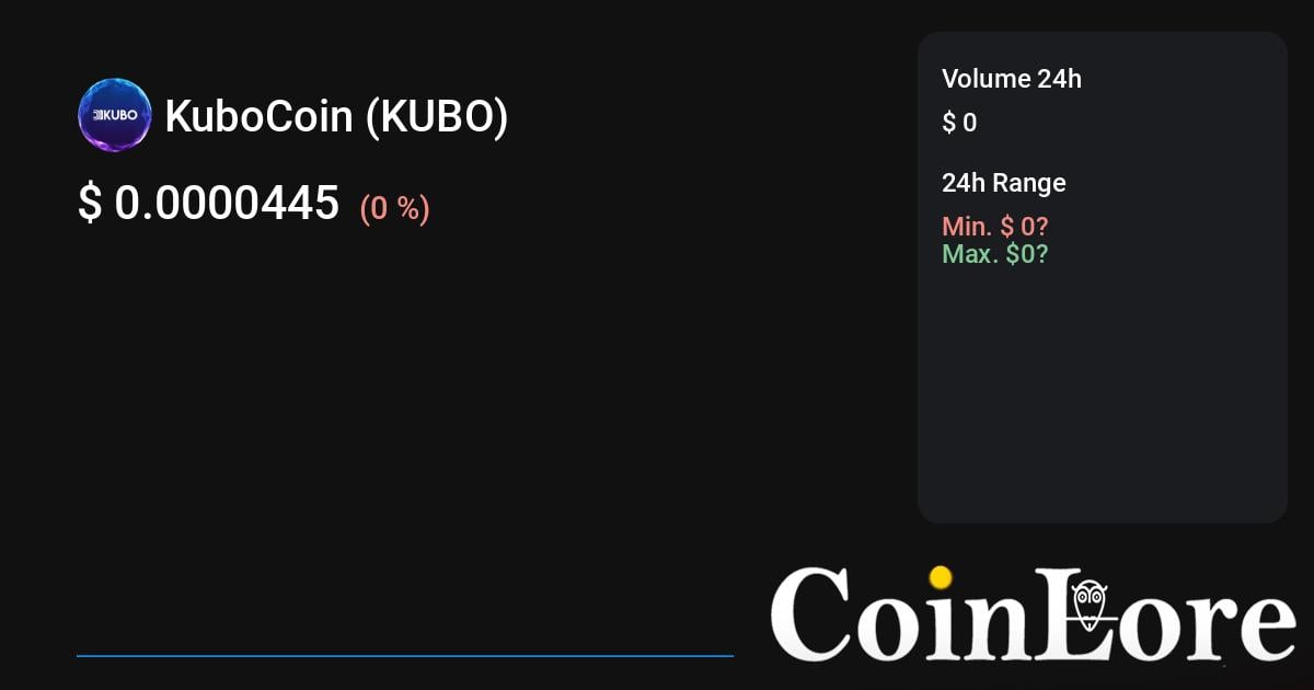 KuboCoin Price Today - KUBO Price Chart & Market Cap | CoinCodex