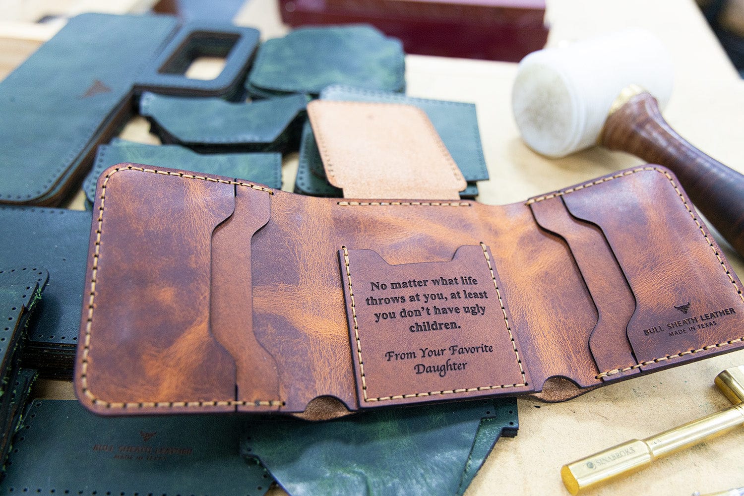 Crazy Horse Flap Wallet | men's leather wallets made in USA KMM & Co.