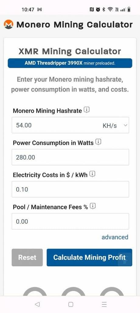 Free Monero (XMR) Profit Calculator