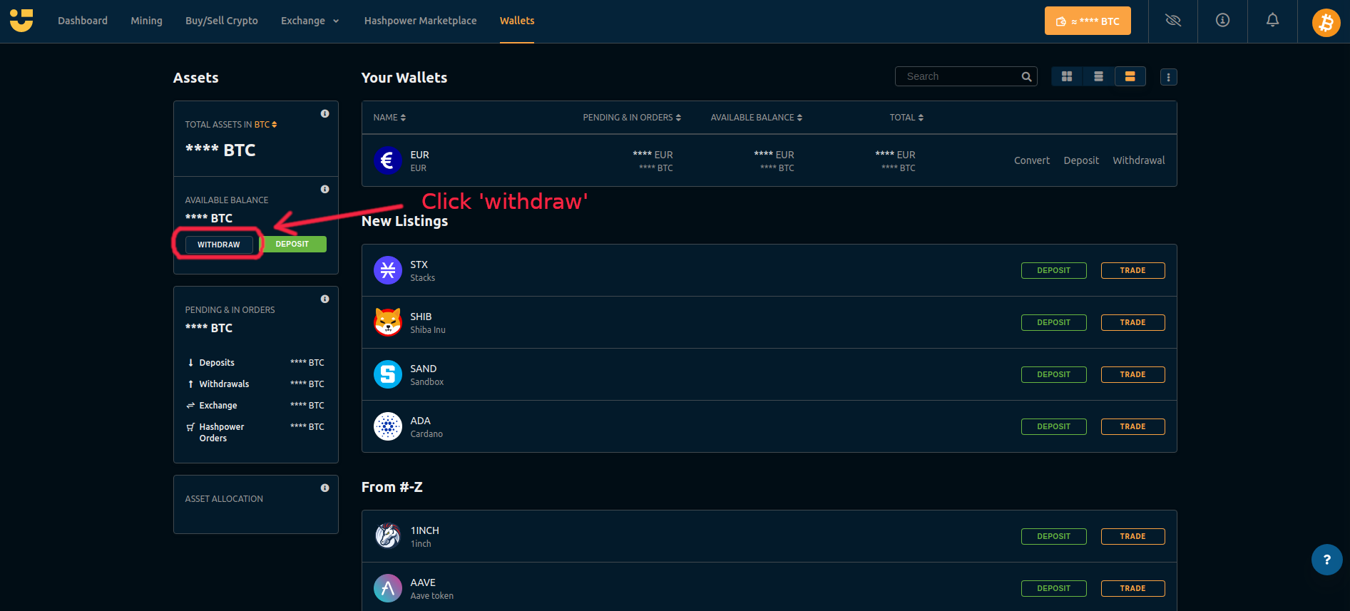 Deposits and withdrawals | NiceHash