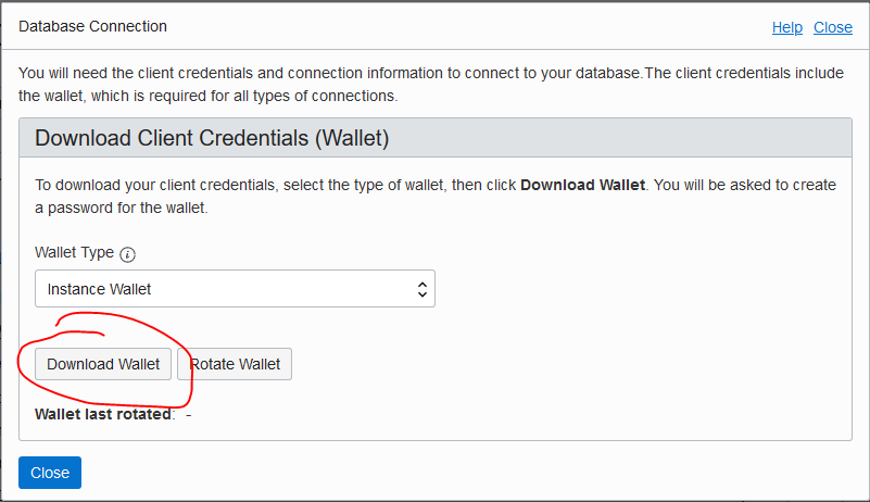 Connect to Oracle Cloud by using wallets | AppCode Documentation