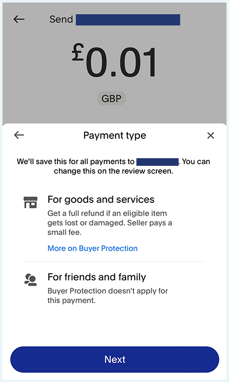 Payment to Friends and Family - PayPal Community